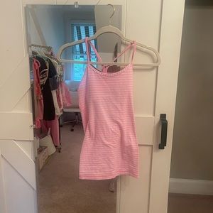 Pink Striped Lululemon Tank Top